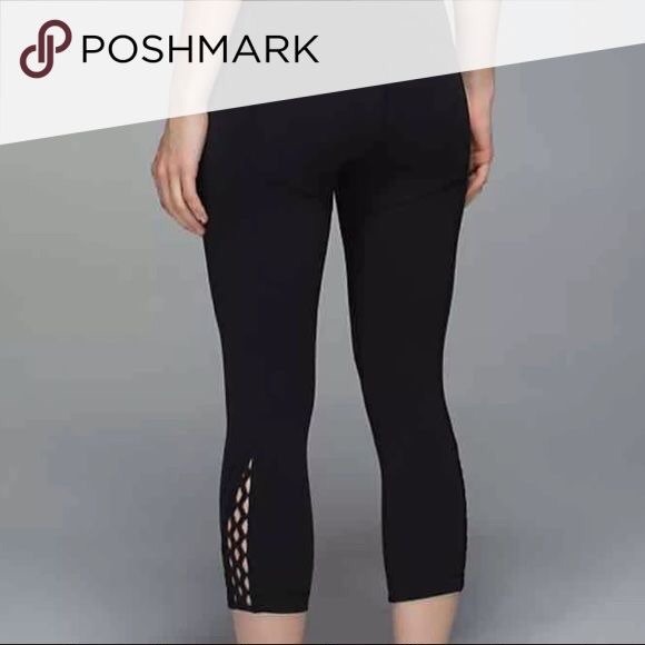 rare lattice black lululemon 7/8 crop - Picture 1 of 3